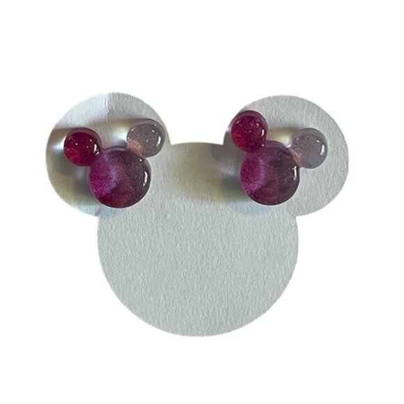 Resin Mickey Mouse Stainless Steel Earrings-New! - Picture 5 of 6